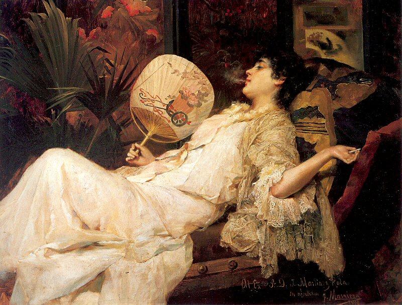 Manovens, Francisco Masriera Young Woman Resting oil painting picture